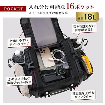 さらんページ Amazon | PYKES PEAK バイク用 シートバッグ 18L 29L 大容量 撥